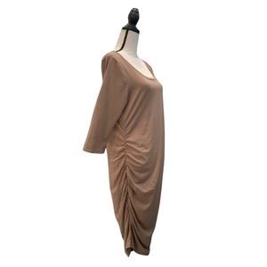 Piphany Amsterdam Beige-Tan Mid-Dress Size L NWT